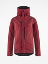 Klättermusen Brede 2.0 jacket in red with a hood.