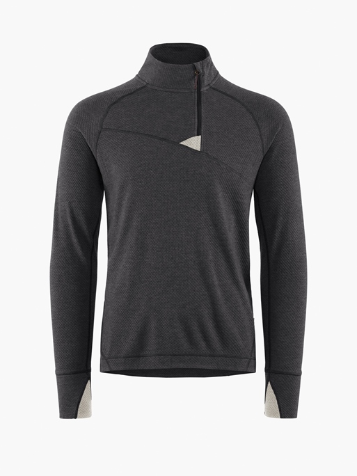 10055 - Huge Half Zip Sweater M's - Raven-White Clay