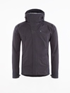 Men's waterproof hooded  jacket Allgrön 2.0 in the color Black/Raven with Klättermusen logo on the chest. 