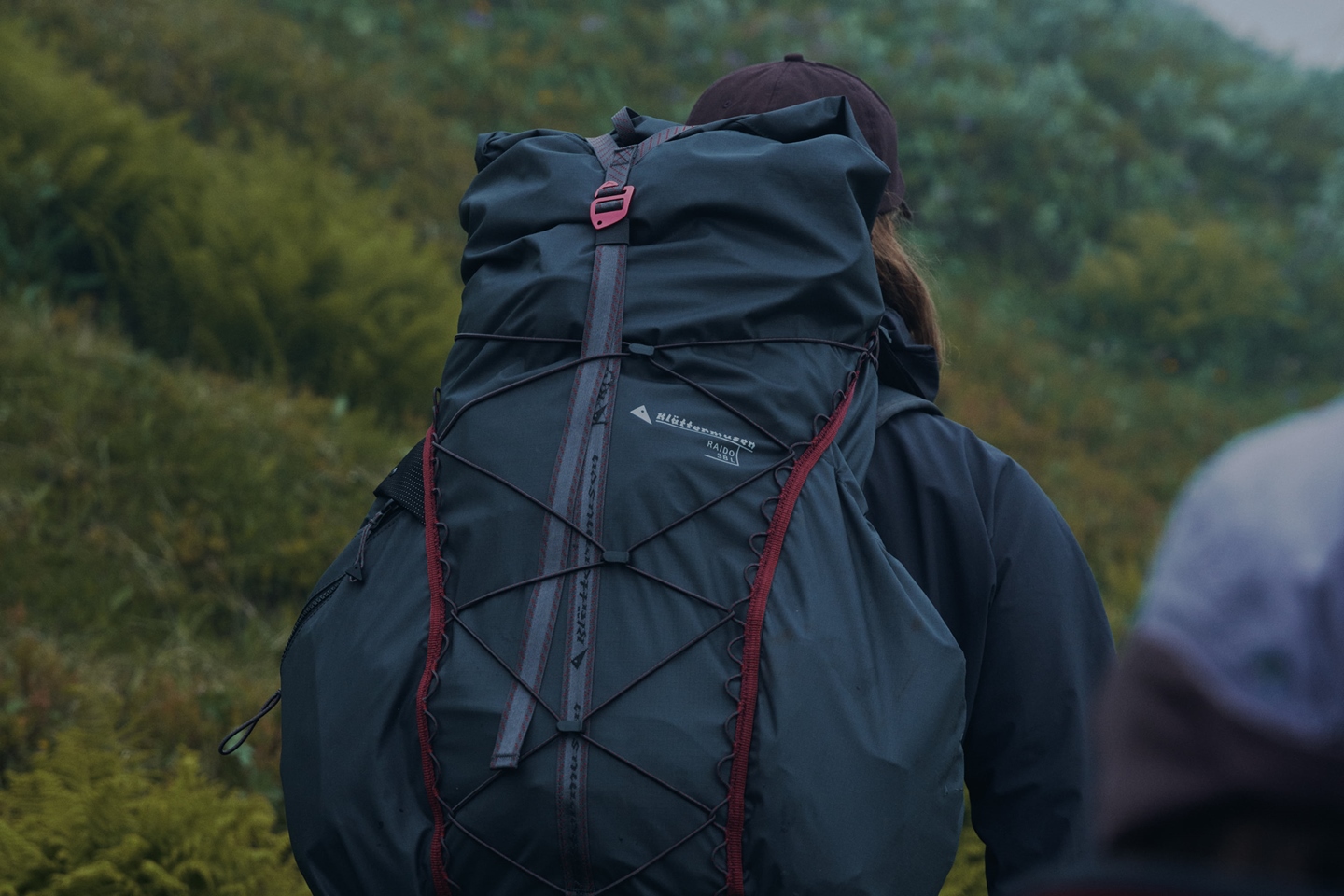 Close-up of backpack during a hike
