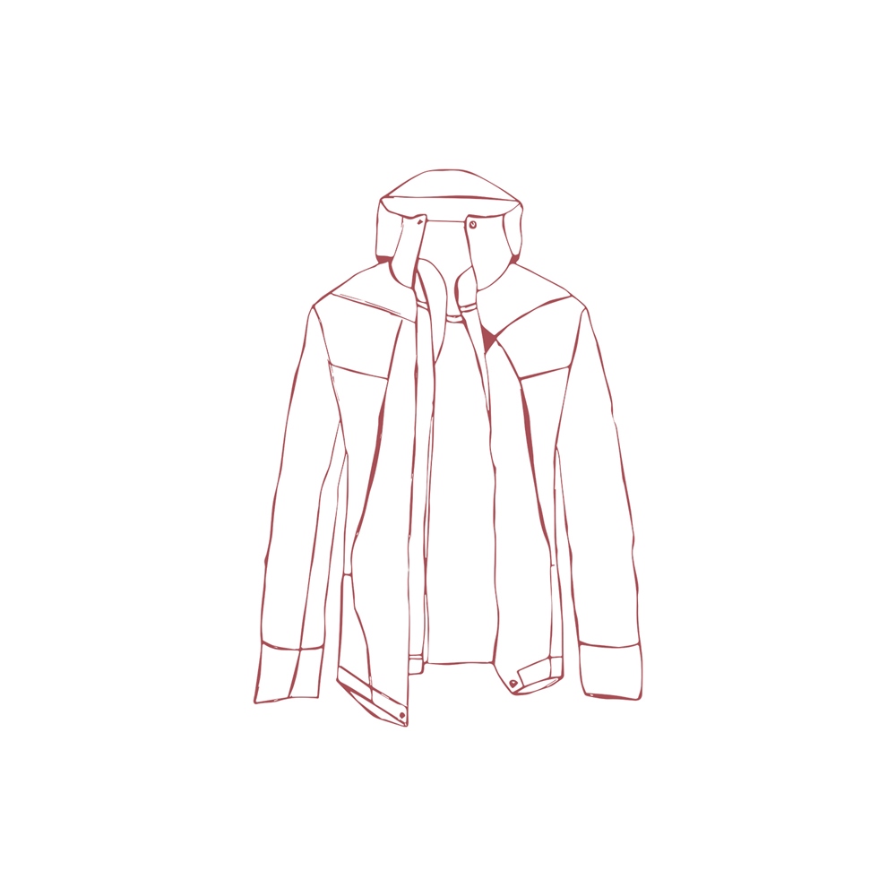 Illustration of a shell jacket