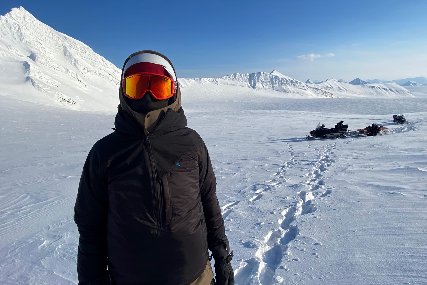 Person dressed in multiple layers on Svalbard.